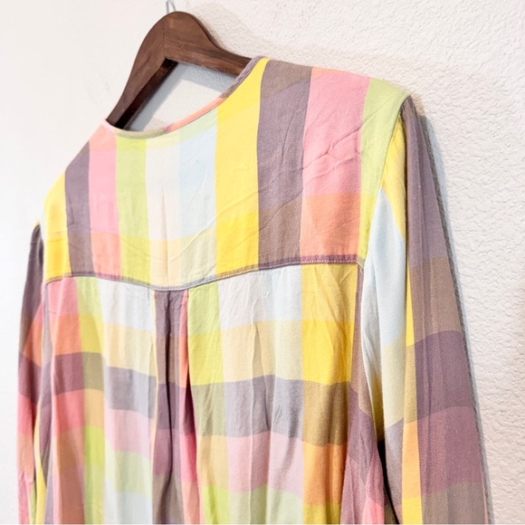 Seven7 Melissa McCarthy Pastel Gingham Boho Tunic Blouse Spring Easter Outfit 3X - Picture 8 of 9